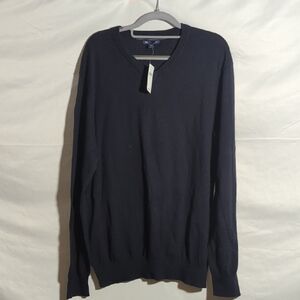 GAP NWT Men’s Black V-Neck Sweater 100% Cotton Size XL